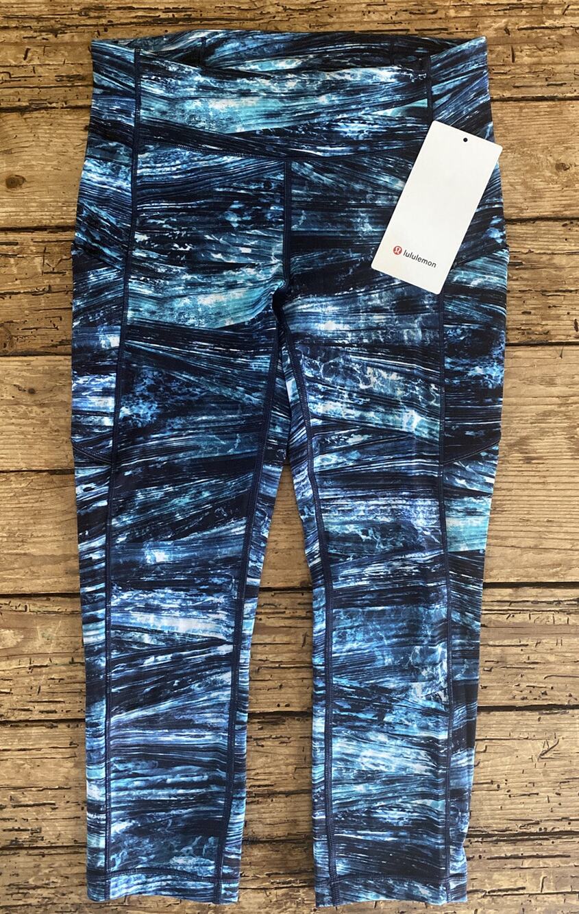 Luluemon Womens Size 6 Blue 'Speed Up Crop' Athletic Leggings